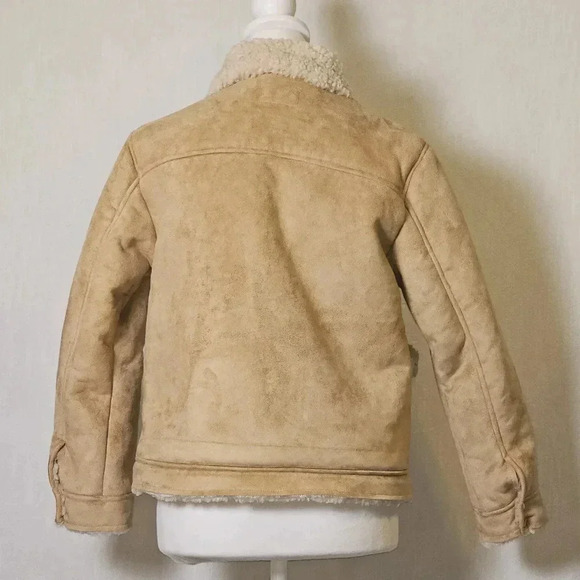 Zara Girls Faux Suede Sherpa Lined Coat SZ 13-14 - Picture 5 of 12